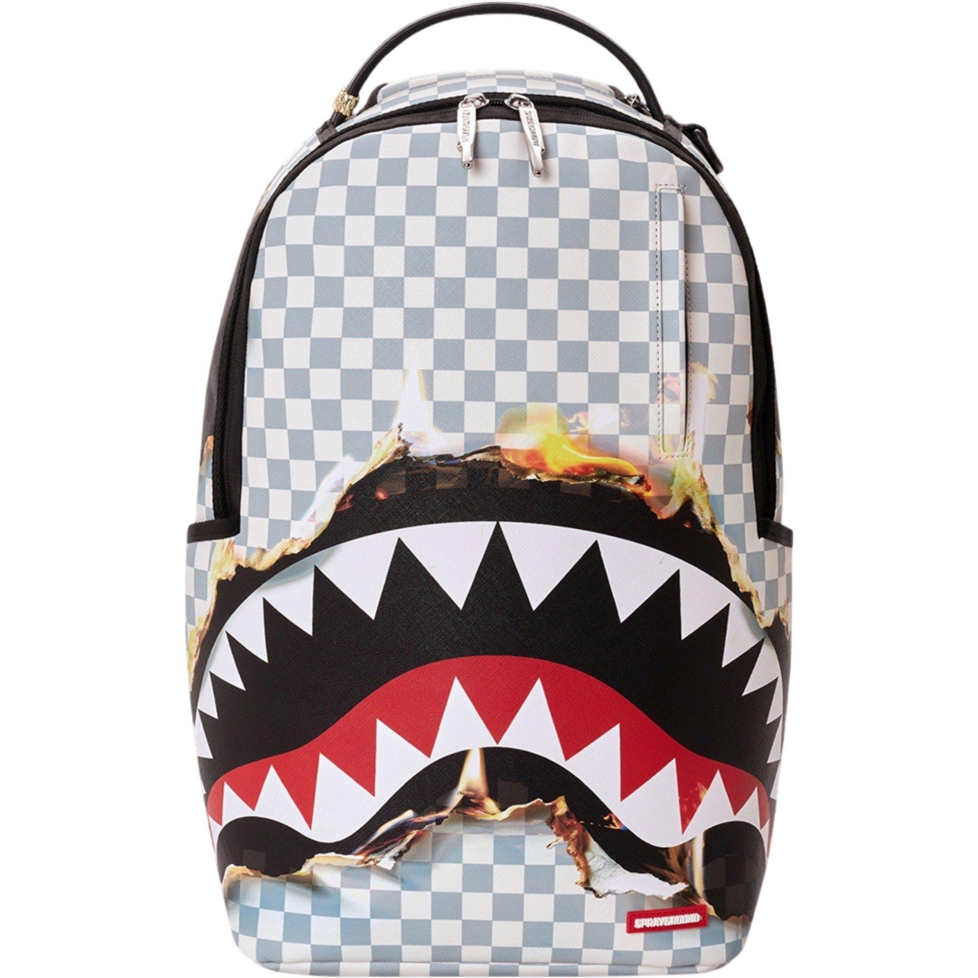 Sprayground Check Melt Backpack - WHITE/BLACK